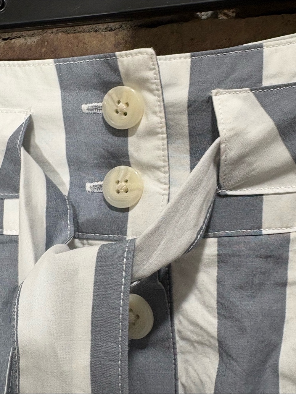 NWT Gap Women's Striped Paper Bag Waist Button Front Skirt Size 12 - Picture 5 of 9